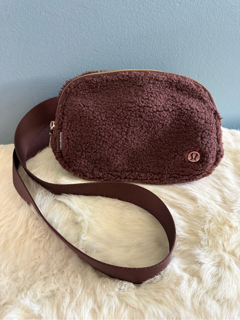 Lululemon Athletica Everywhere Sherpa Belt Bag With Goldtone Hardware